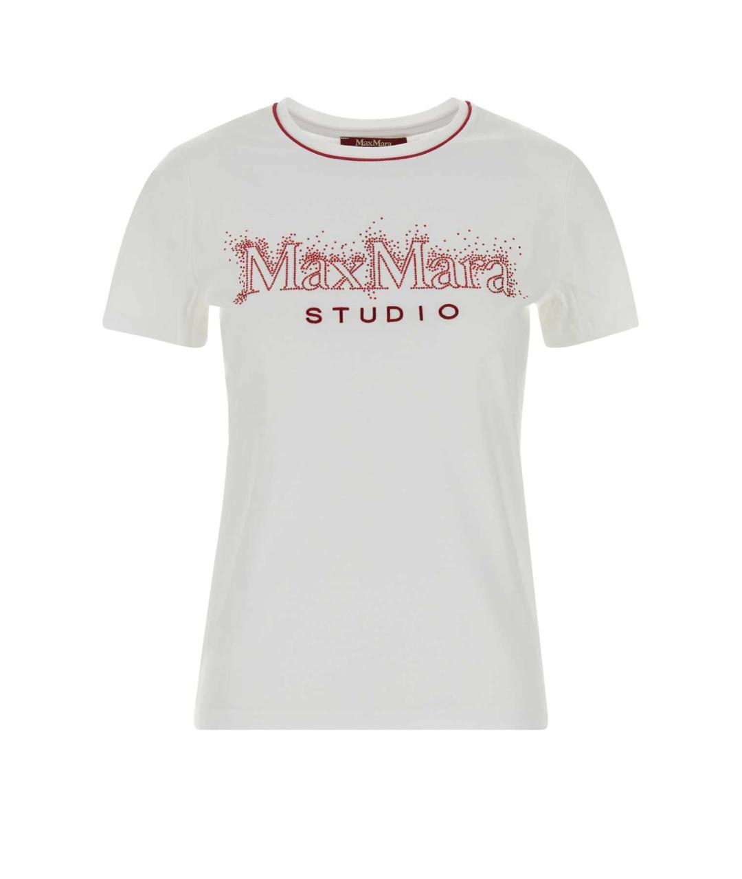 MAX MARA STUDIO Белая хлопковая футболка, фото 1