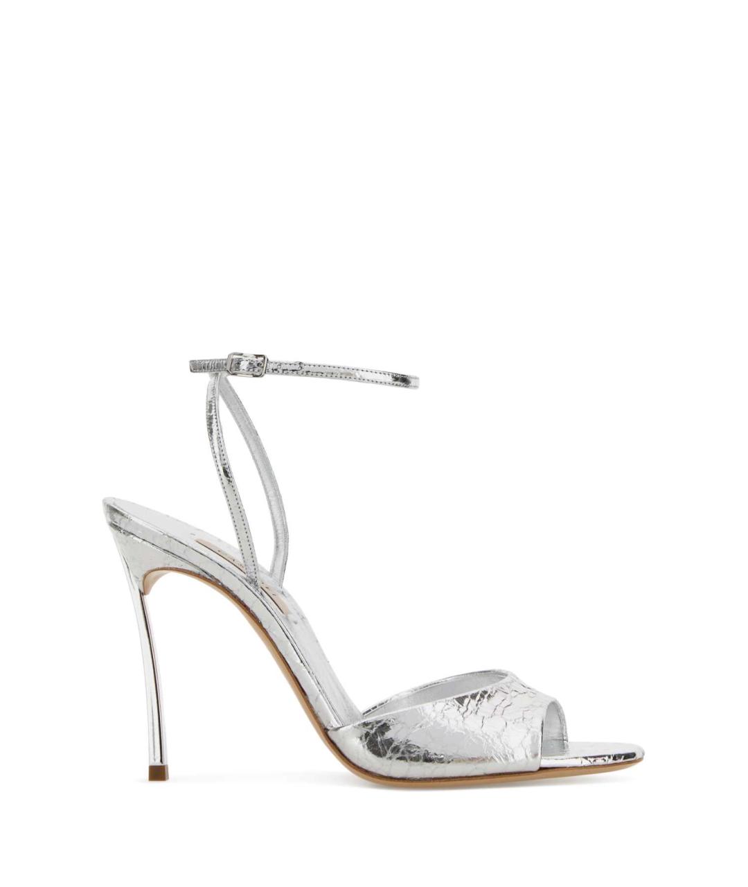 CASADEI Серебряные кожаные босоножки, фото 1