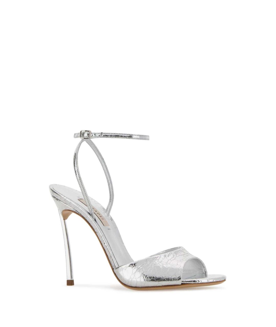 CASADEI Серебряные кожаные босоножки, фото 2