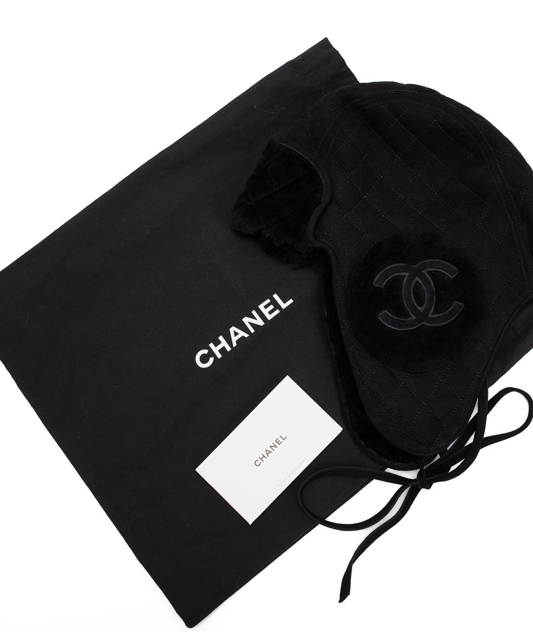 CHANEL Черная кожаная шапка, фото 3