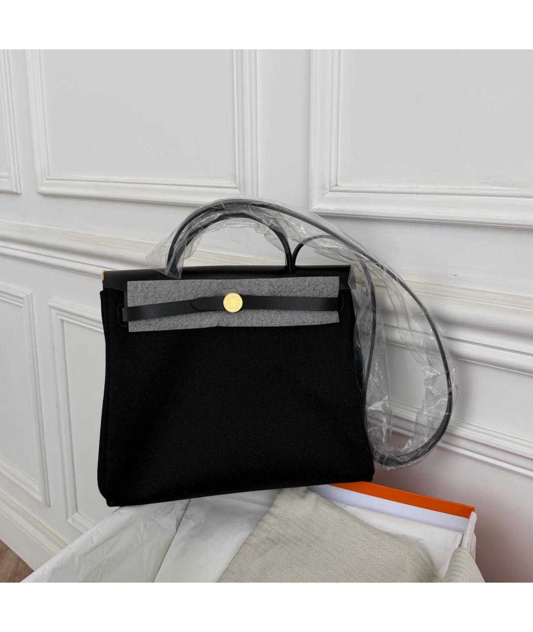 HERMES Черная тканевая сумка через плечо, фото 2