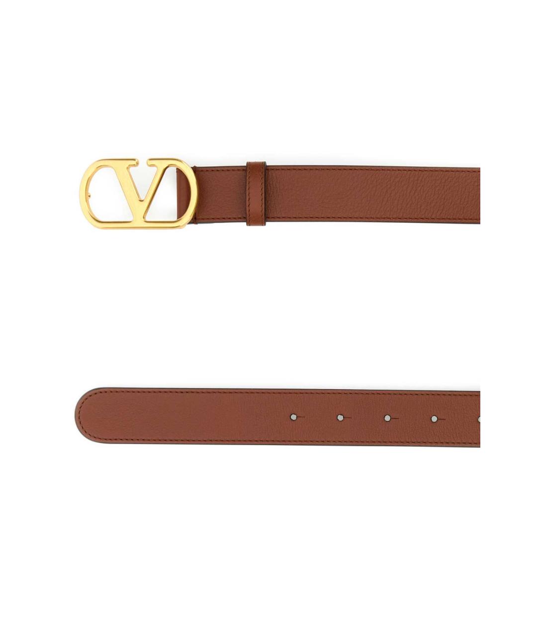 VALENTINO Коричневый кожаный ремень, фото 2