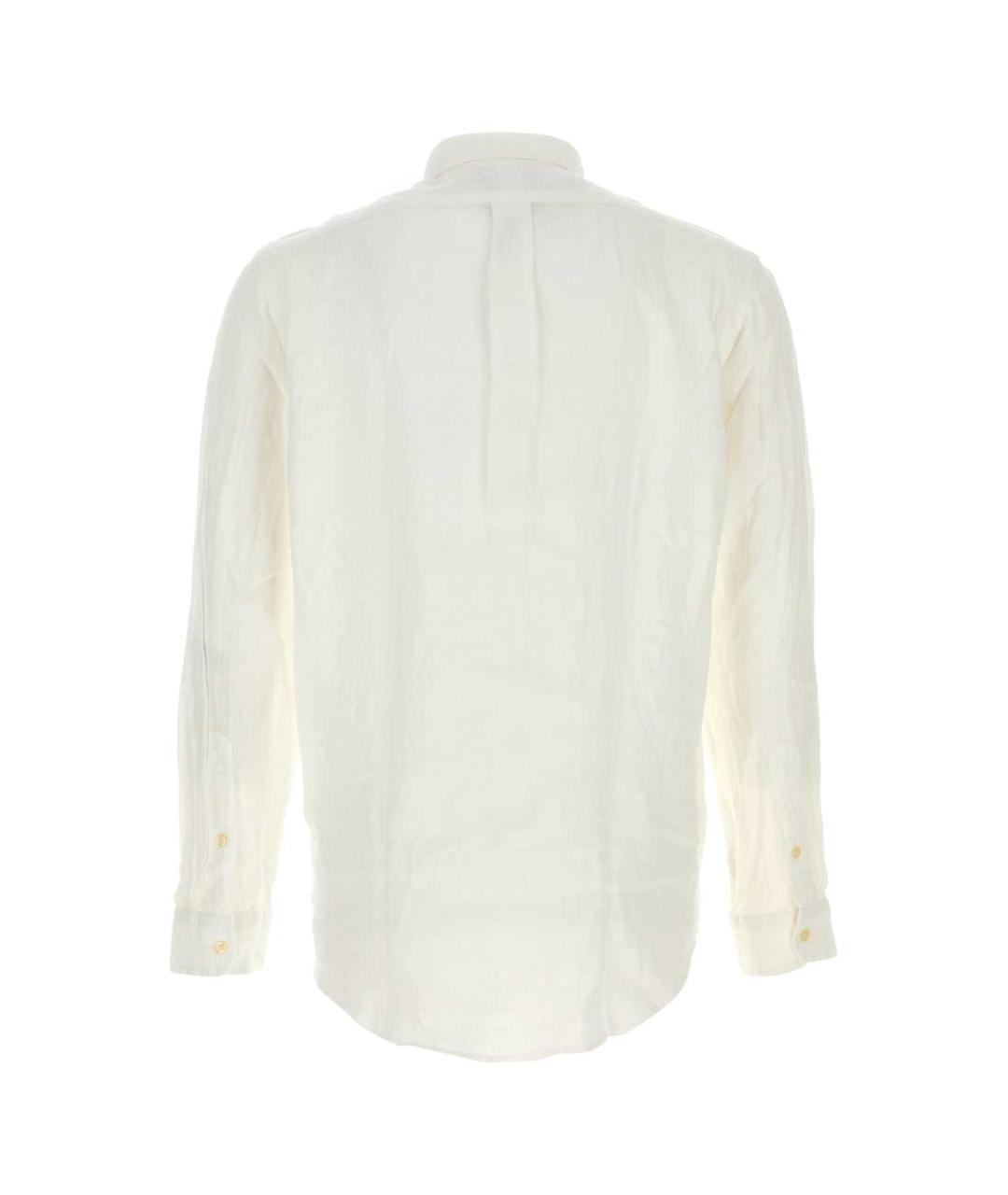 POLO RALPH LAUREN Белая льняная кэжуал рубашка, фото 2