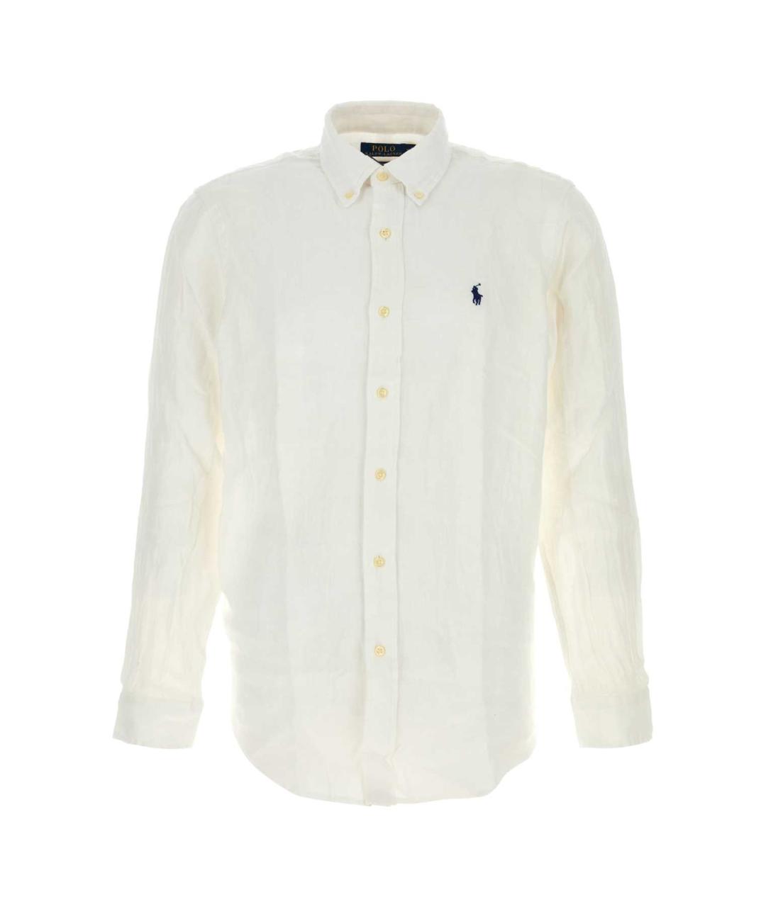 POLO RALPH LAUREN Белая льняная кэжуал рубашка, фото 1