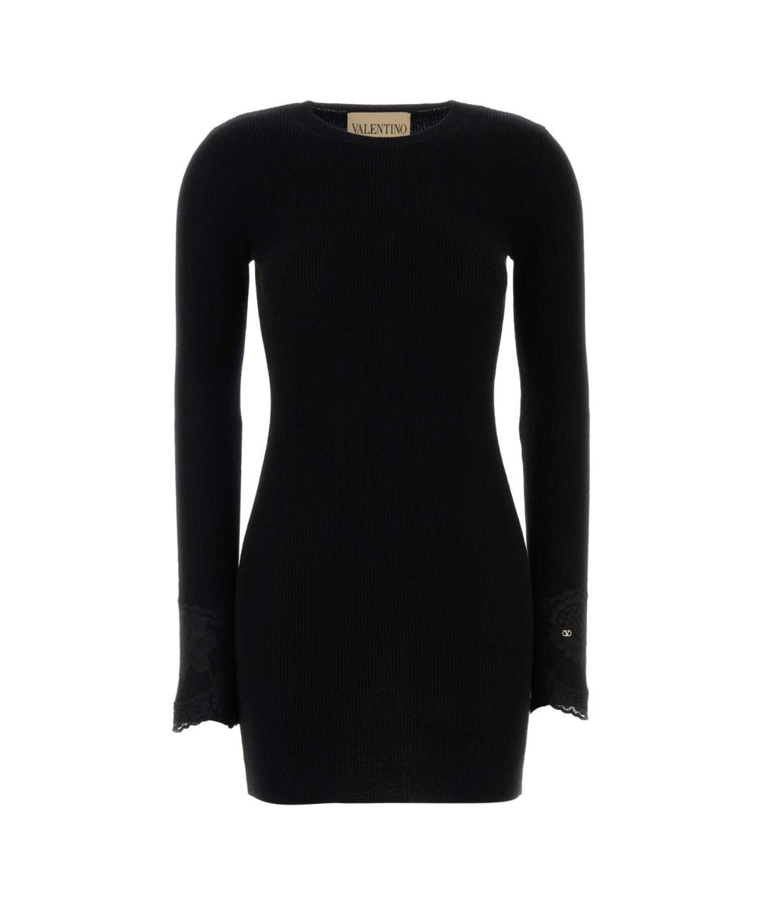 VALENTINO Черное кашемировое повседневное платье, фото 1
