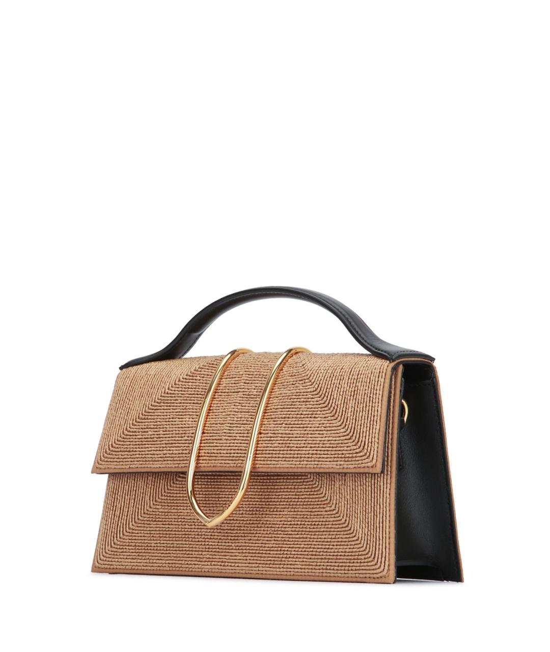 JACQUEMUS Бежевая синтетическая сумка с короткими ручками, фото 2