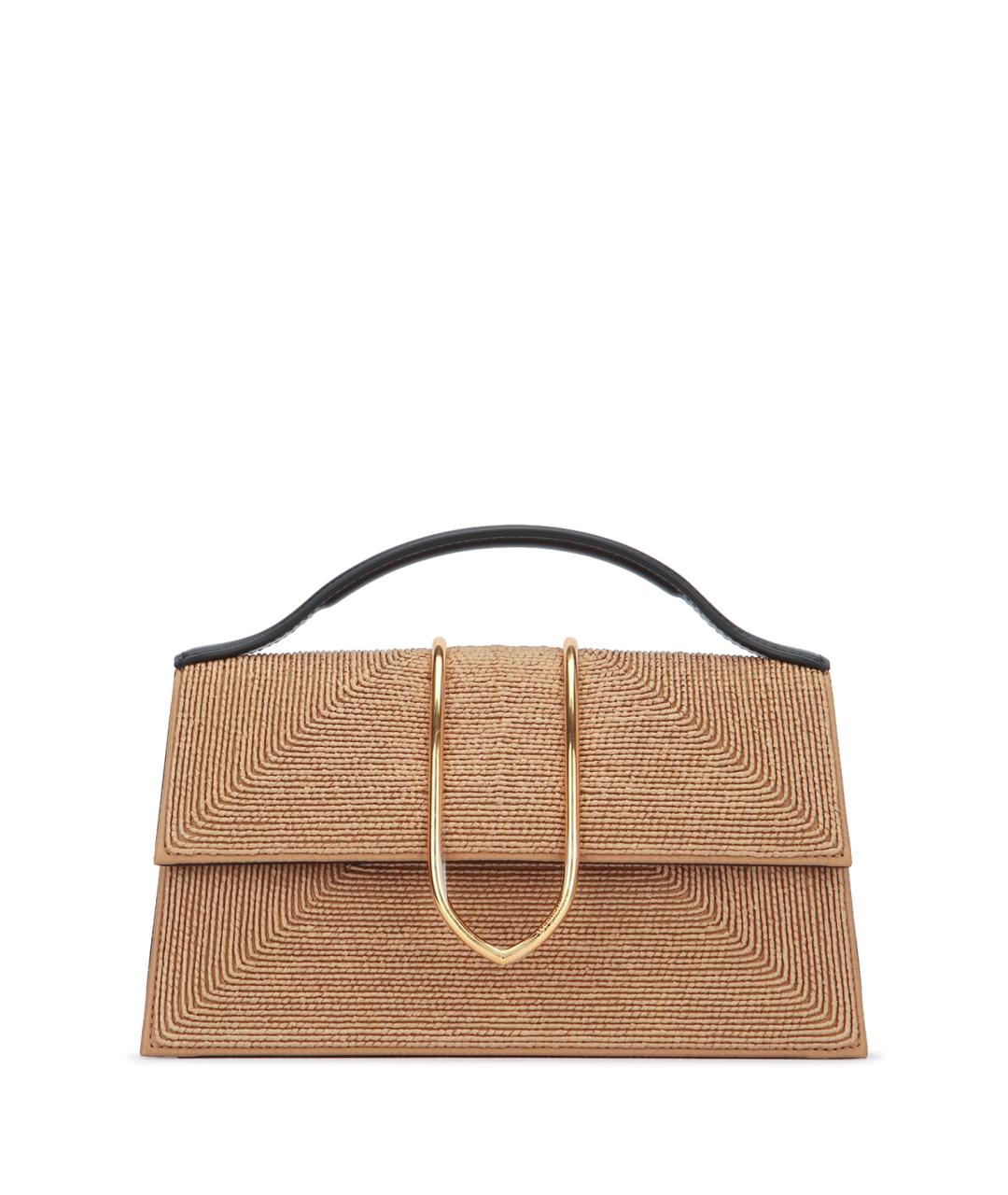 JACQUEMUS Бежевая синтетическая сумка с короткими ручками, фото 1