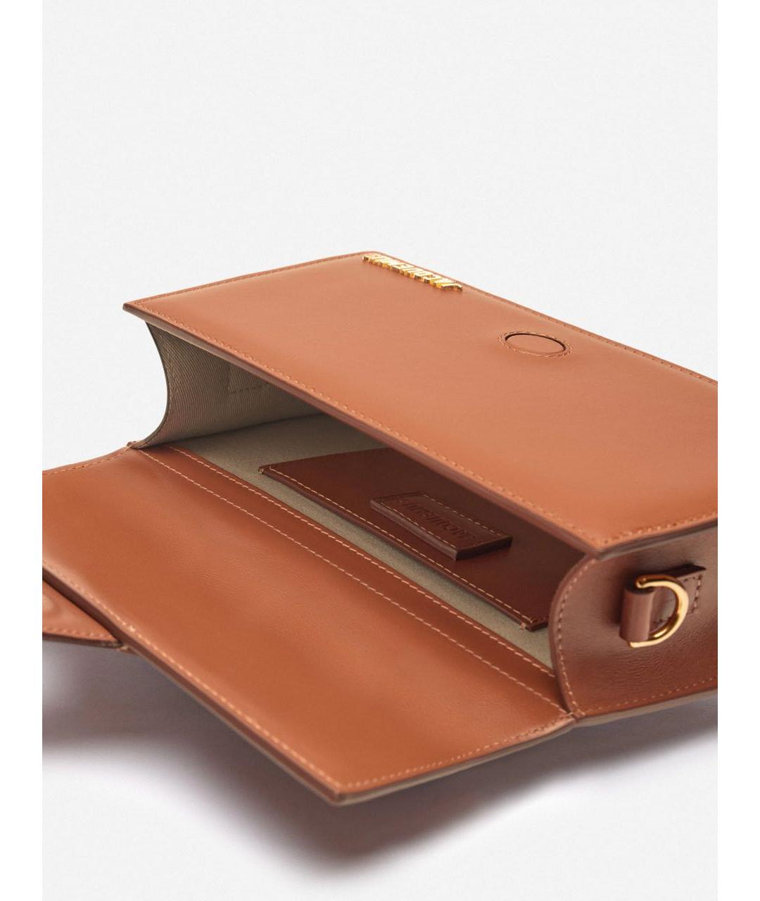 JACQUEMUS Коричневая кожаная сумка через плечо, фото 4