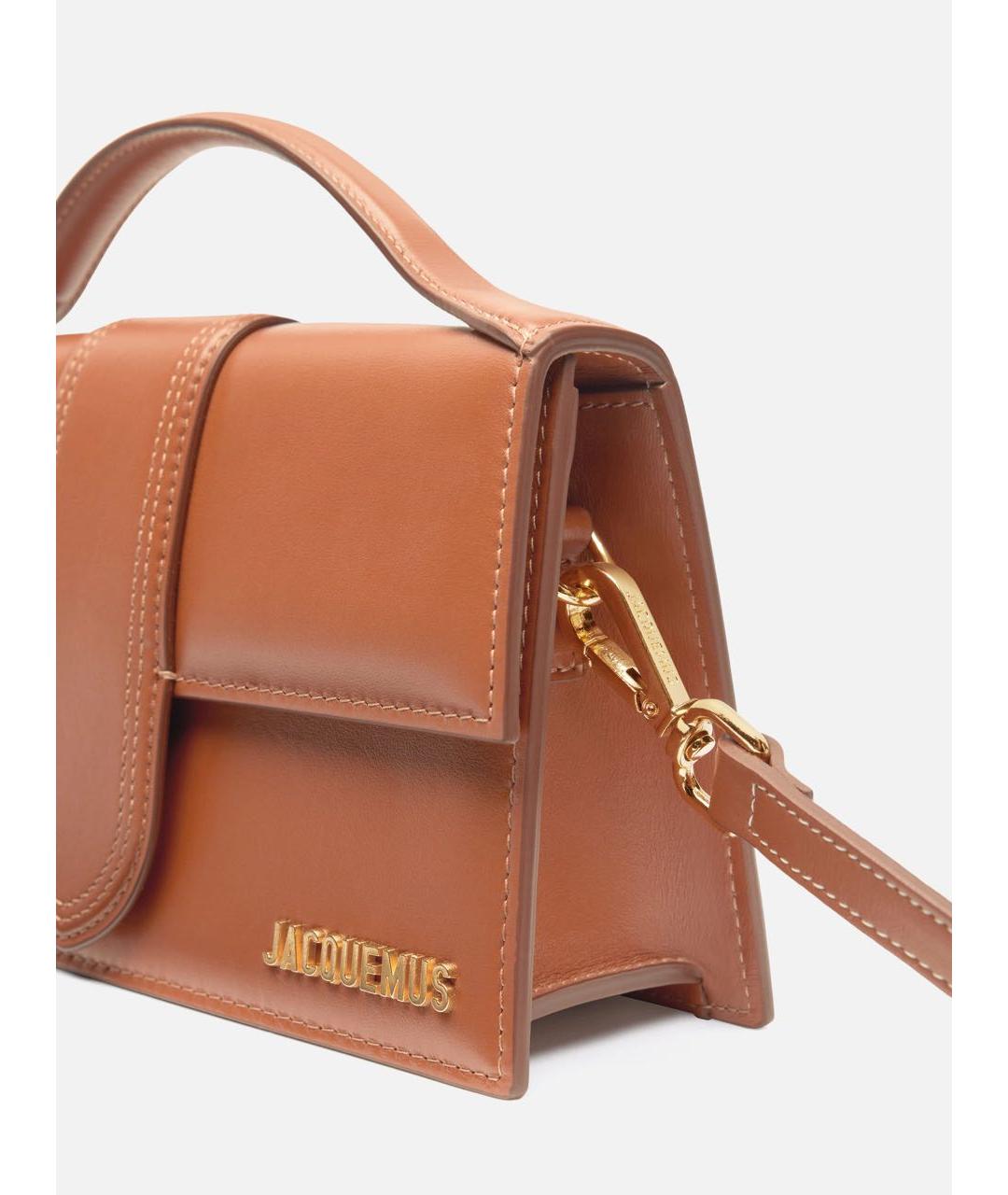 JACQUEMUS Коричневая кожаная сумка через плечо, фото 6