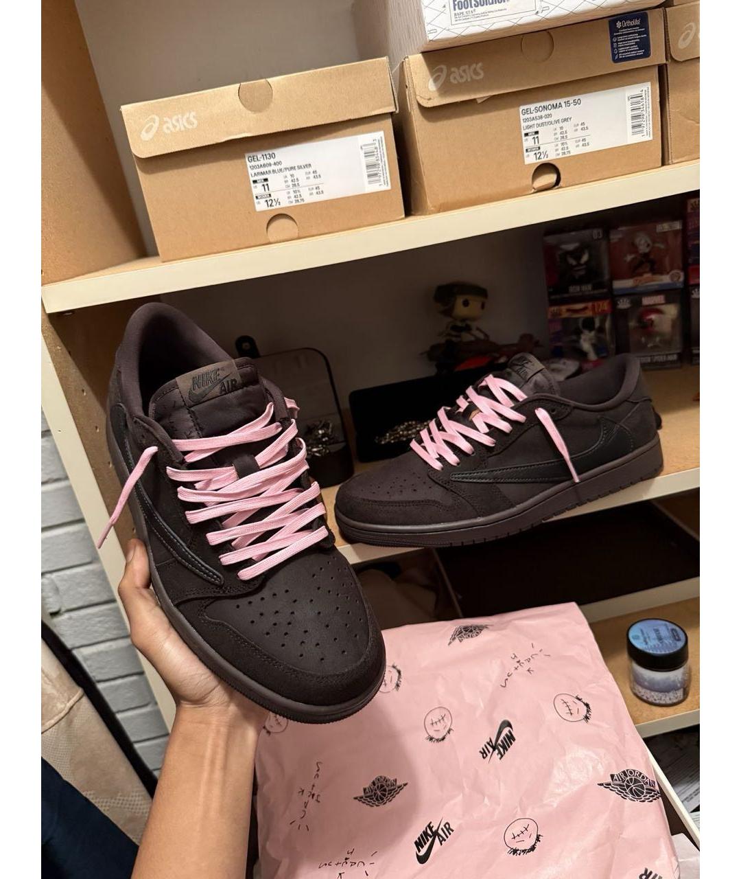 CACTUS JACK BY TRAVIS SCOTT Коричневые замшевые низкие кроссовки / кеды, фото 6