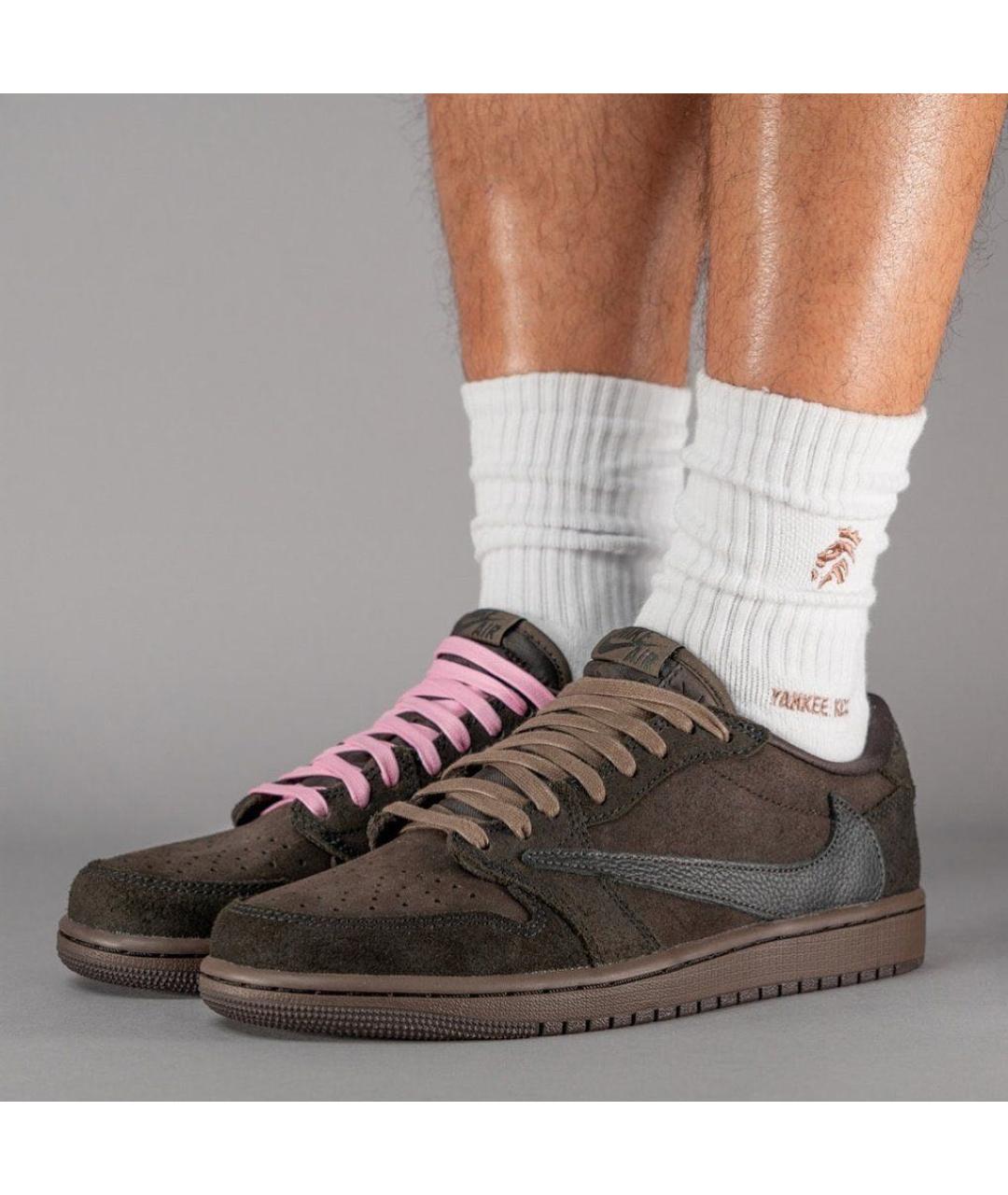 CACTUS JACK BY TRAVIS SCOTT Коричневые замшевые низкие кроссовки / кеды, фото 4