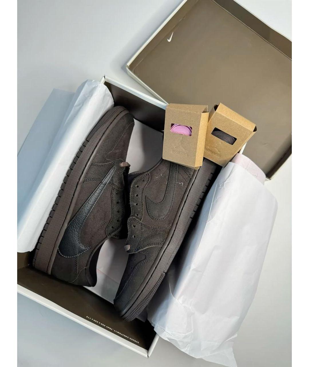 CACTUS JACK BY TRAVIS SCOTT Коричневые замшевые низкие кроссовки / кеды, фото 2