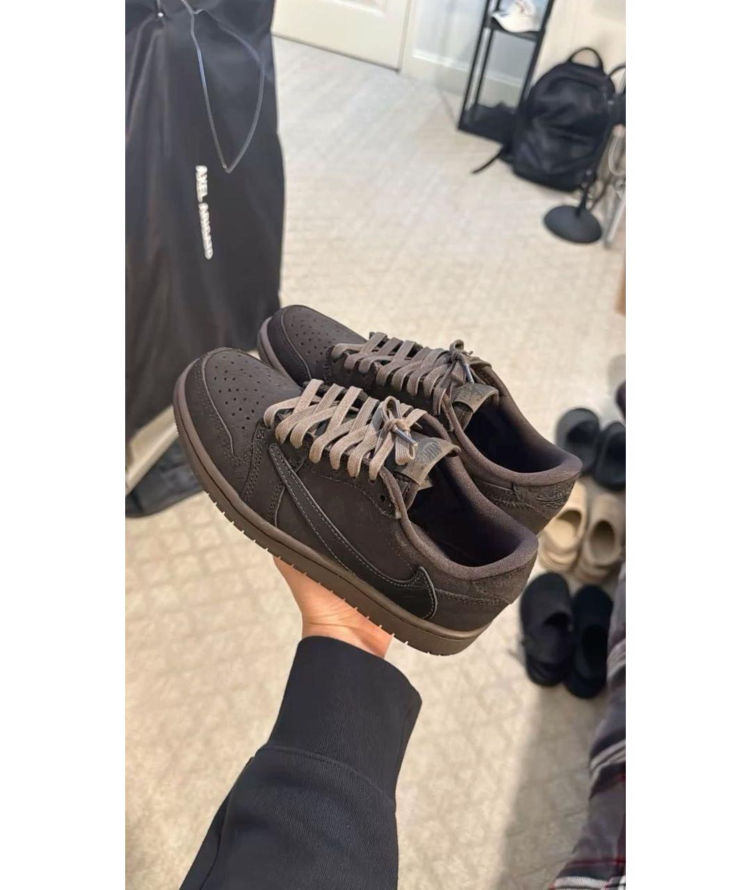 CACTUS JACK BY TRAVIS SCOTT Коричневые замшевые низкие кроссовки / кеды, фото 7