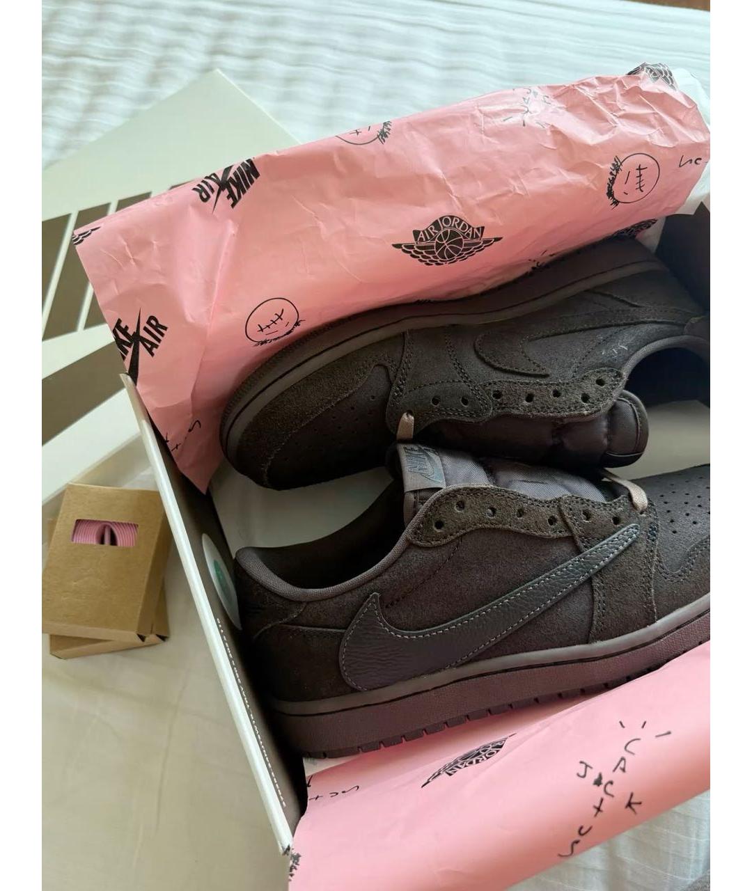 CACTUS JACK BY TRAVIS SCOTT Коричневые замшевые низкие кроссовки / кеды, фото 3