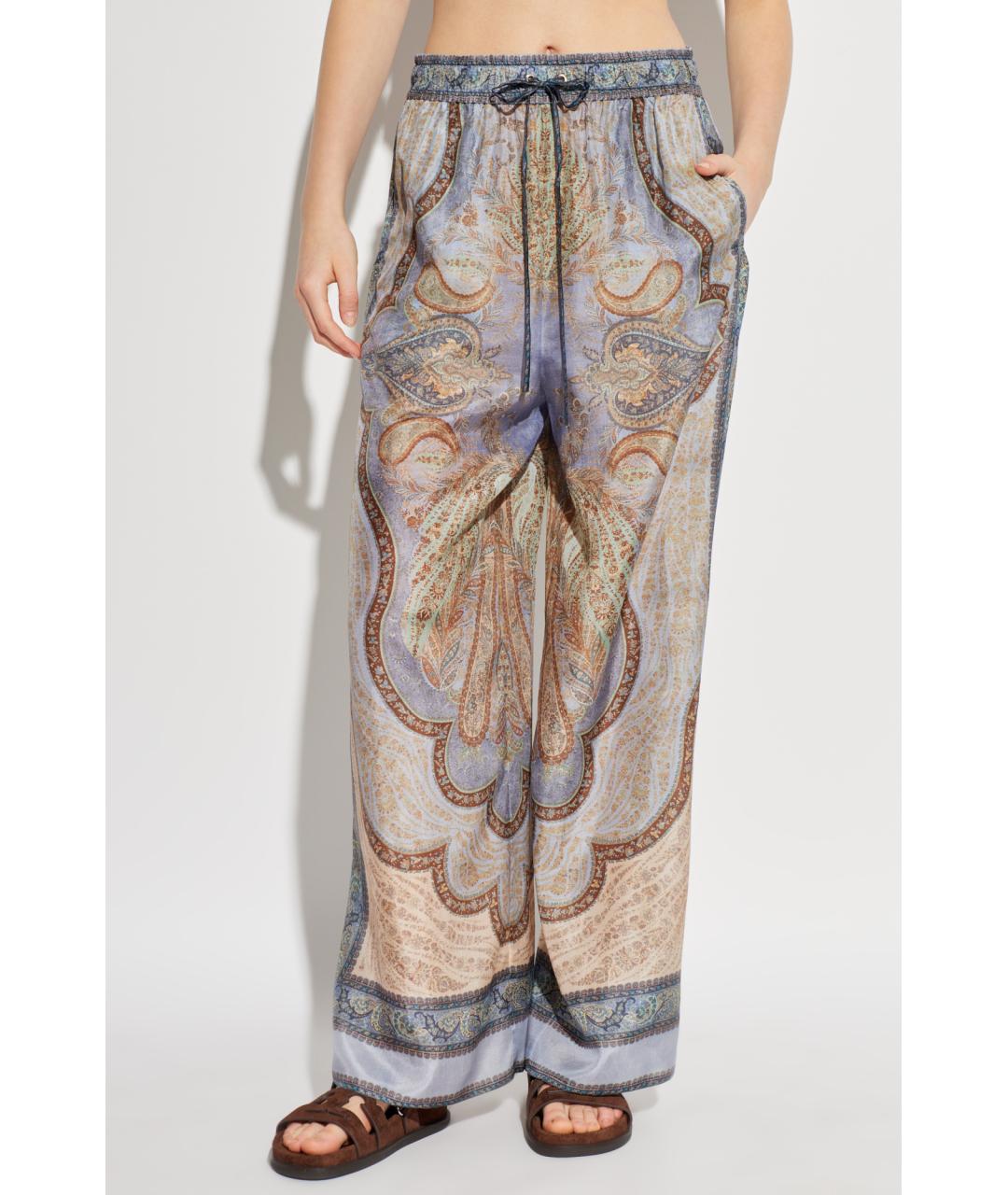 ZIMMERMANN Мульти шелковые брюки широкие, фото 3