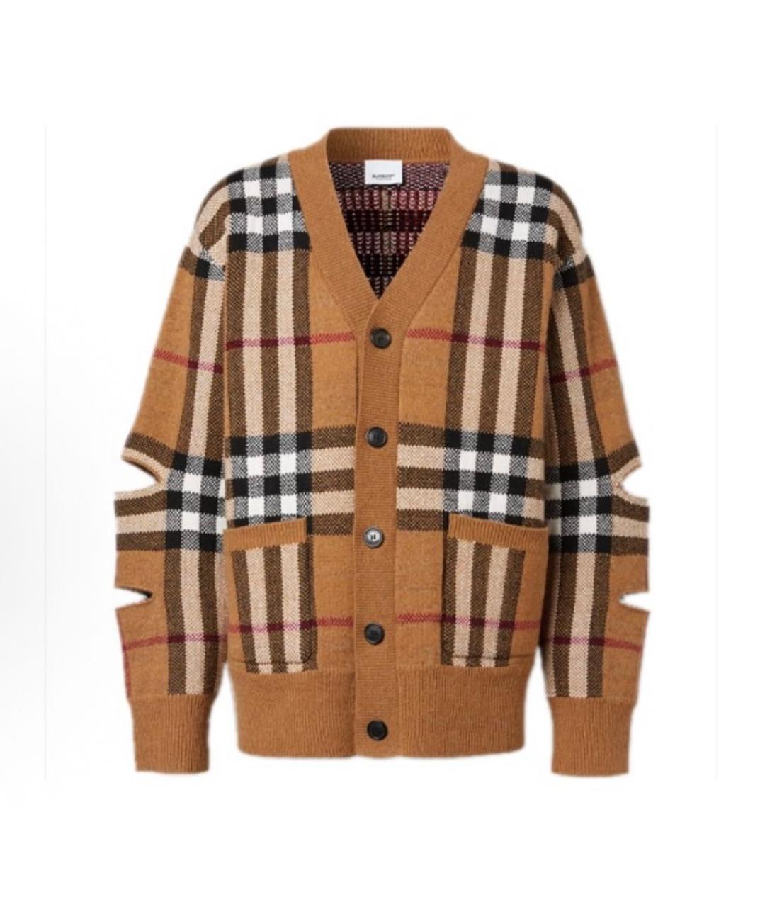 BURBERRY Коричневый шерстяной кардиган, фото 7