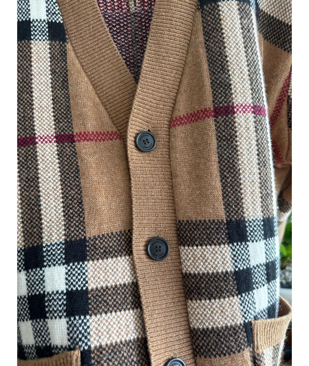 BURBERRY Коричневый шерстяной кардиган, фото 5
