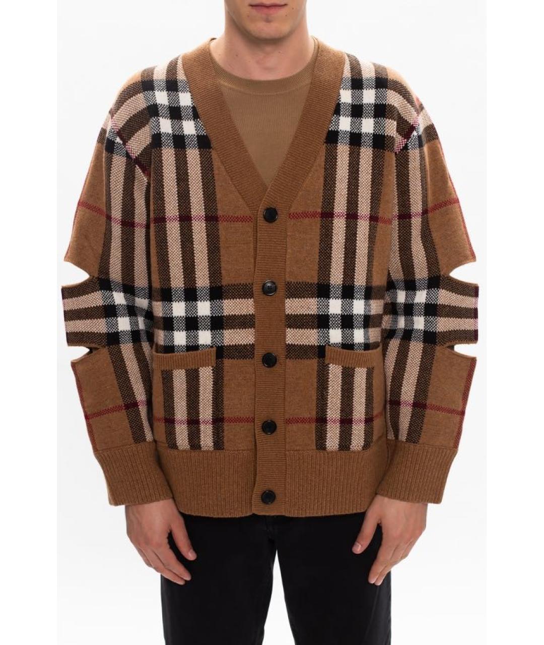 BURBERRY Коричневый шерстяной кардиган, фото 6