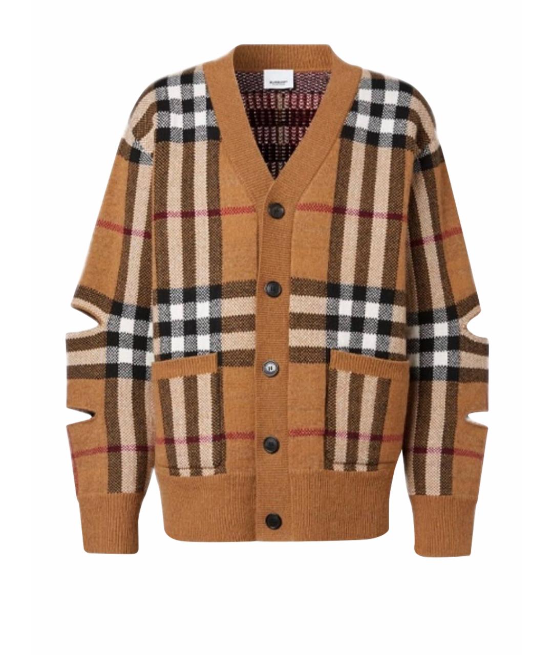 BURBERRY Коричневый шерстяной кардиган, фото 1