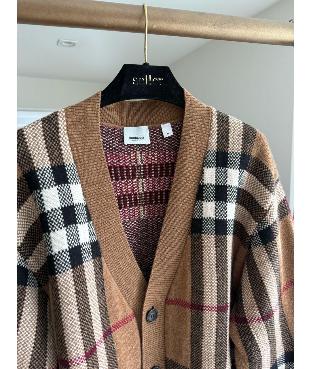 BURBERRY Коричневый шерстяной кардиган, фото 3