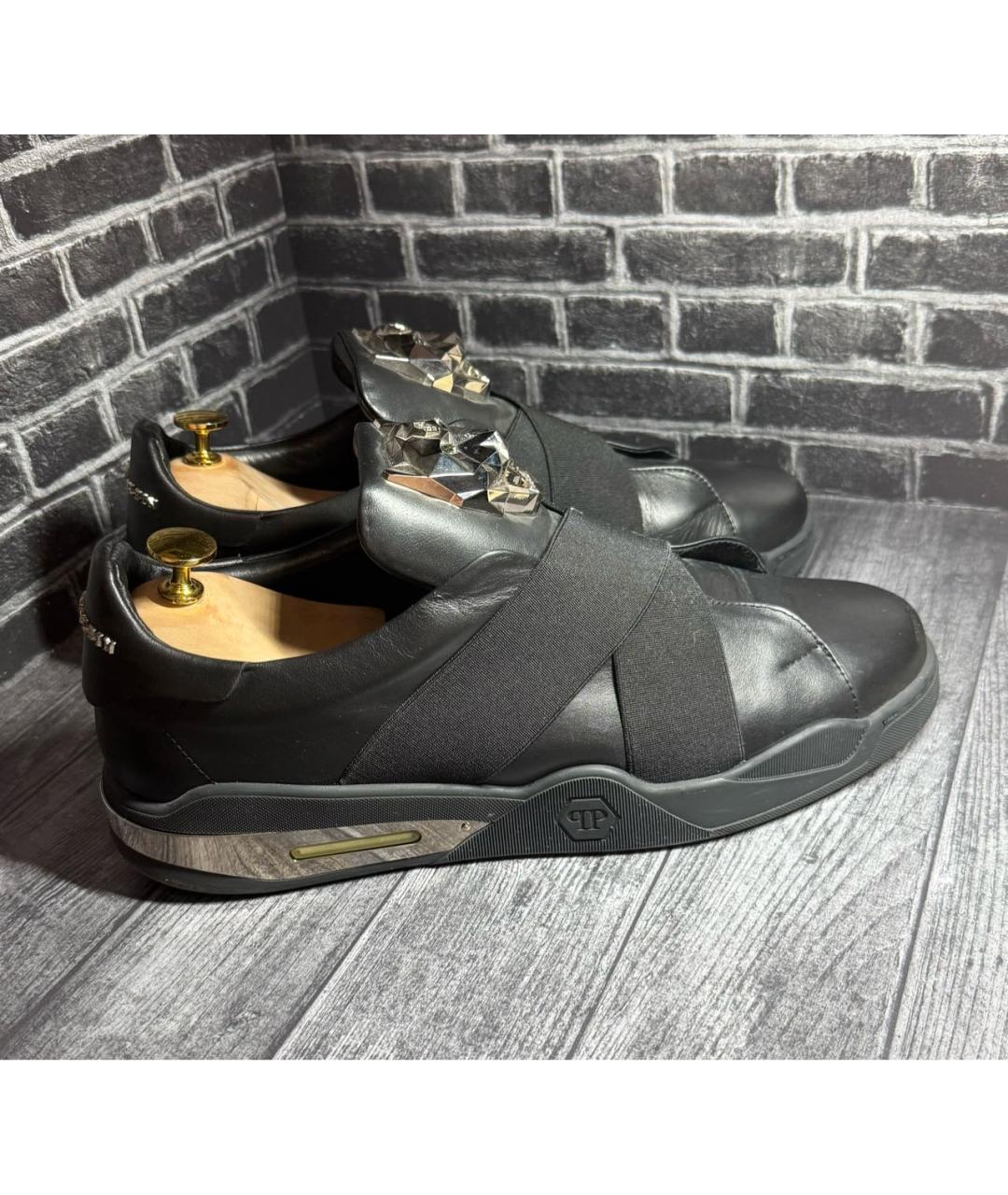 PHILIPP PLEIN Черные низкие кроссовки / кеды, фото 8