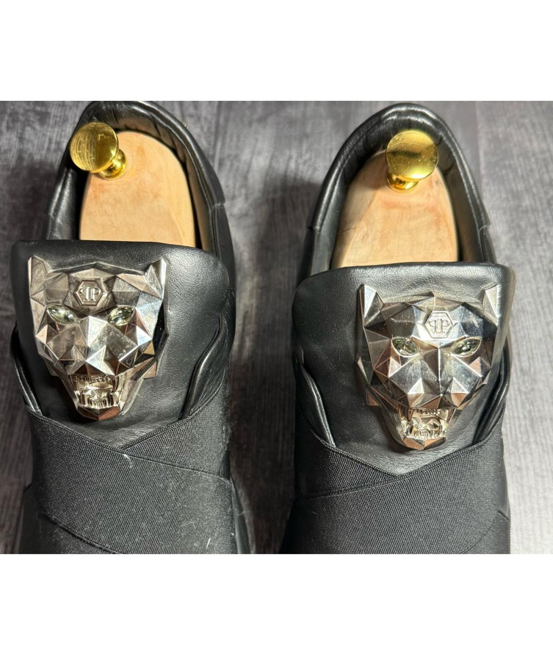 PHILIPP PLEIN Черные низкие кроссовки / кеды, фото 2