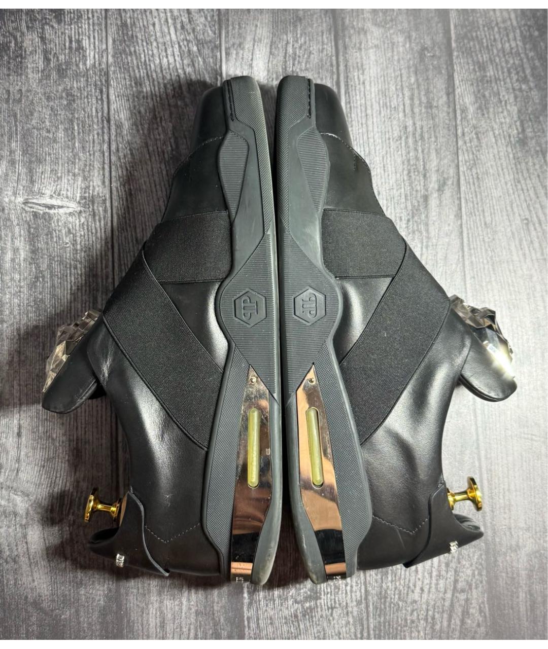 PHILIPP PLEIN Черные низкие кроссовки / кеды, фото 3