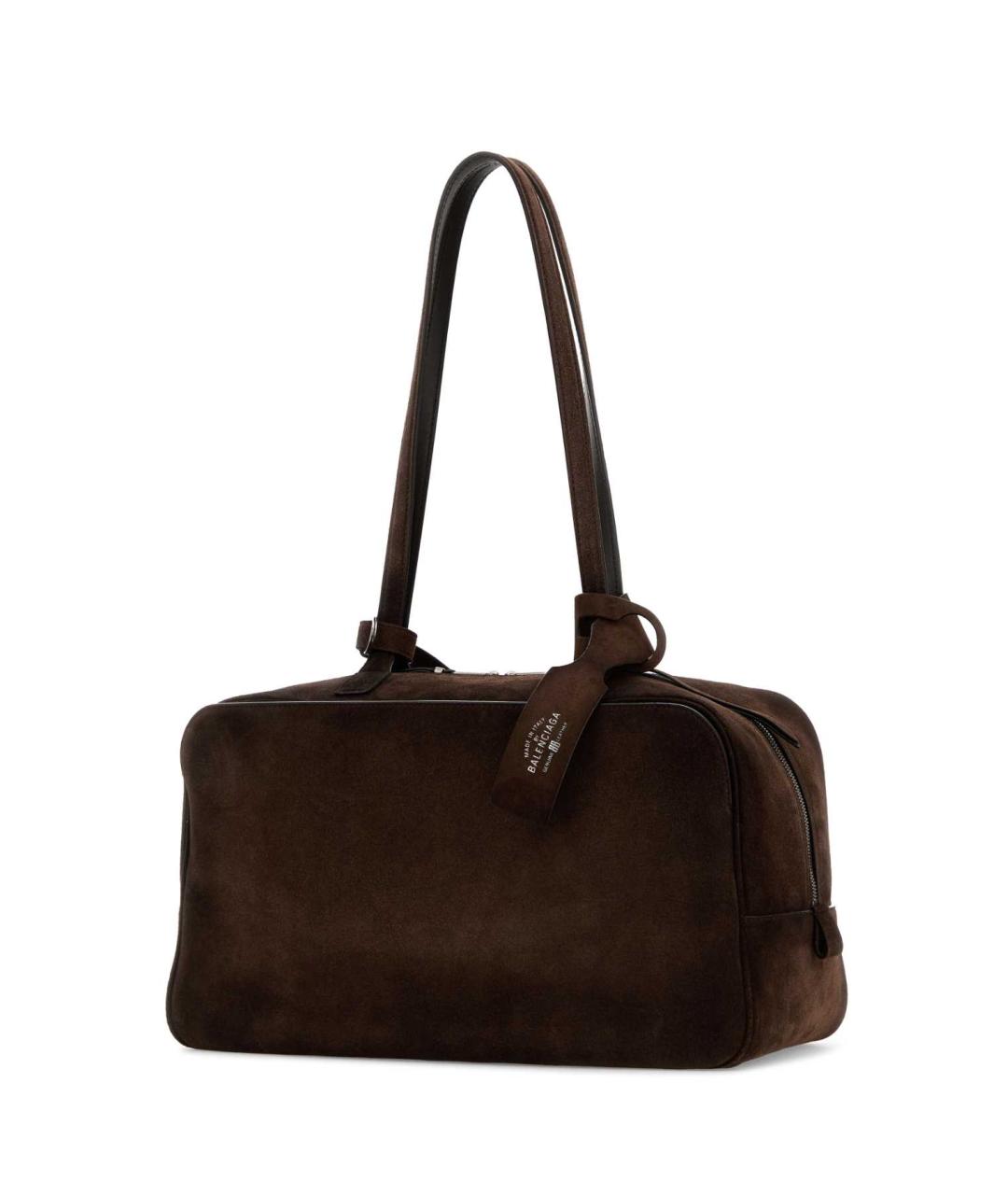 BALENCIAGA Коричневая замшевая сумка через плечо, фото 2