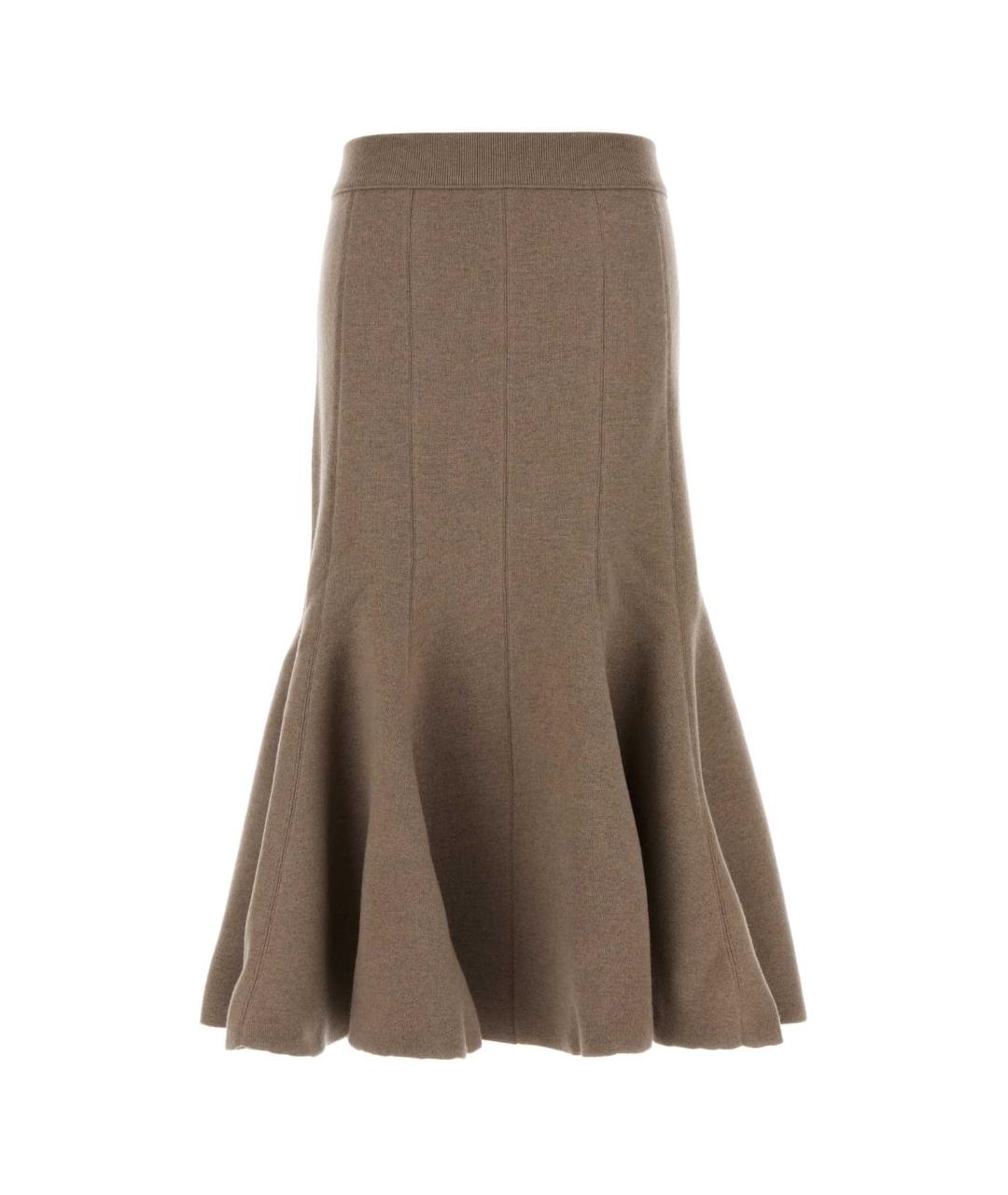 BOTTEGA VENETA Бежевая кашемировая юбка миди, фото 1