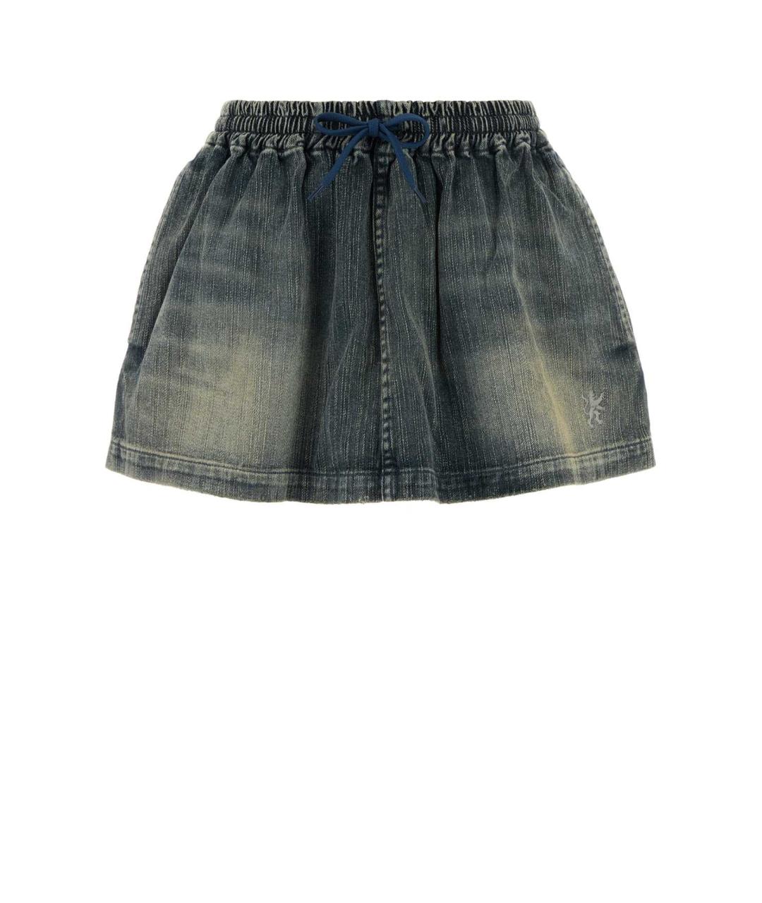 BALENCIAGA Синяя деним юбка мини, фото 1