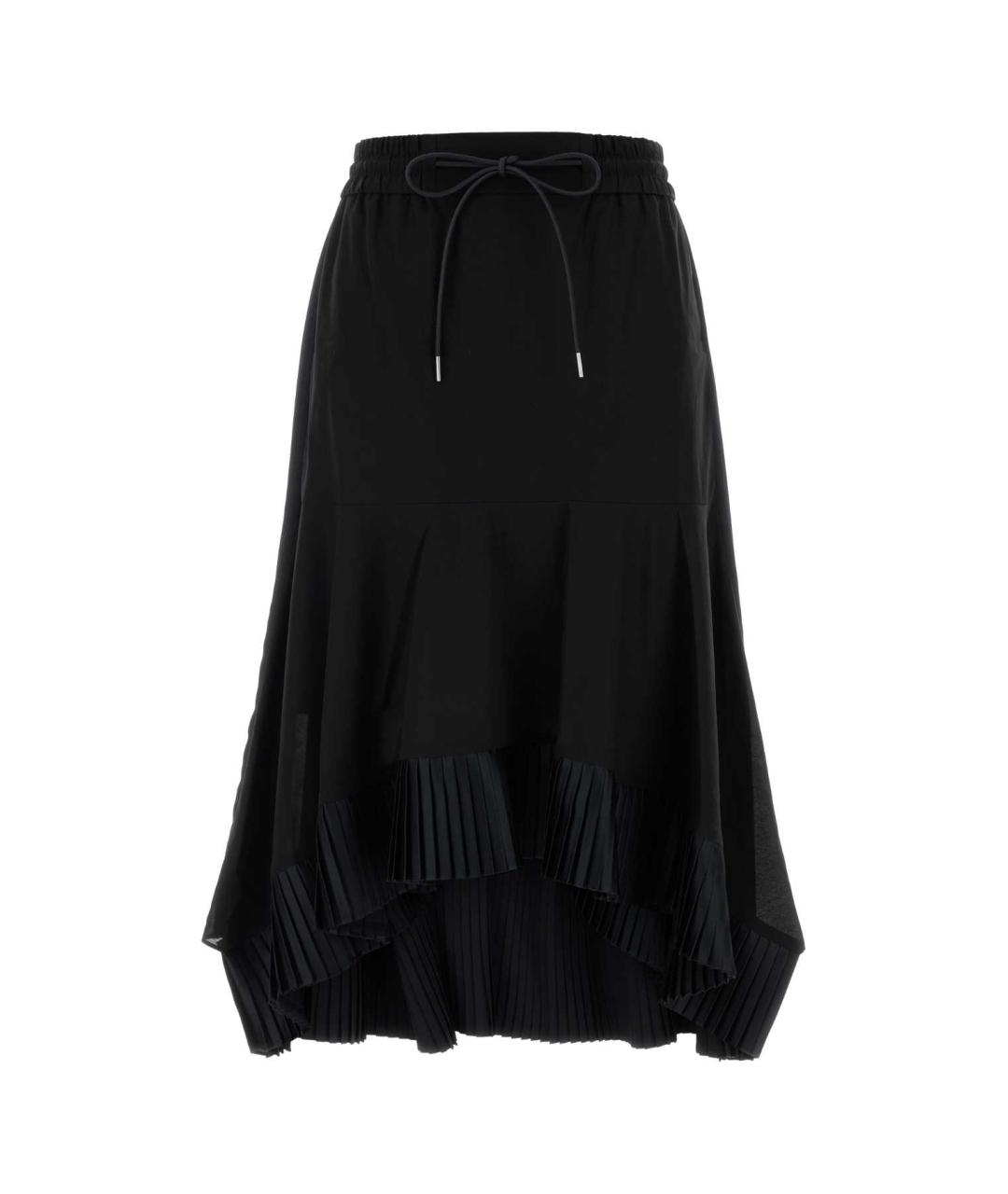 SACAI Черная хлопковая юбка миди, фото 1