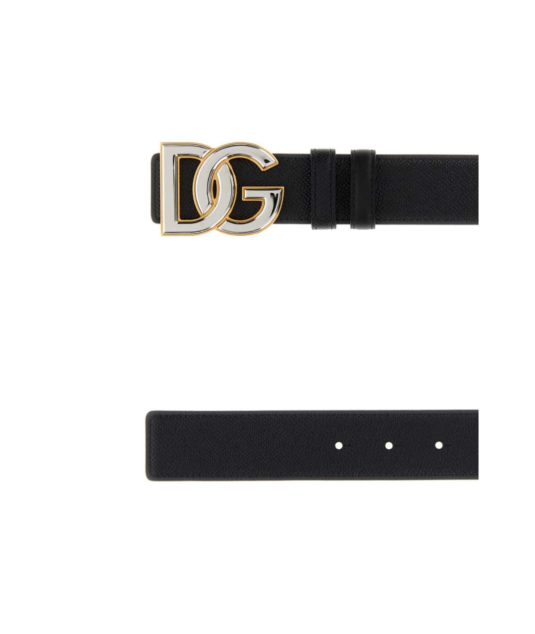 DOLCE&GABBANA Черный кожаный ремень, фото 2
