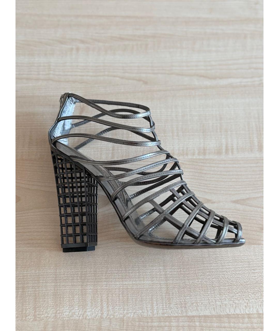 SAINT LAURENT Серебряные кожаные туфли, фото 6