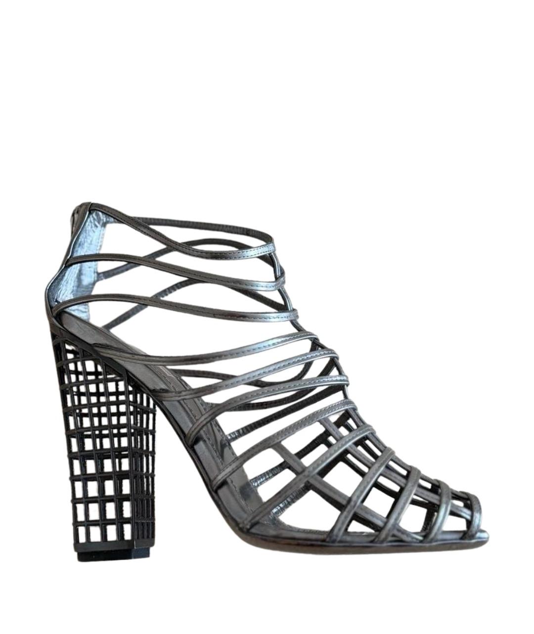 SAINT LAURENT Серебряные кожаные туфли, фото 1