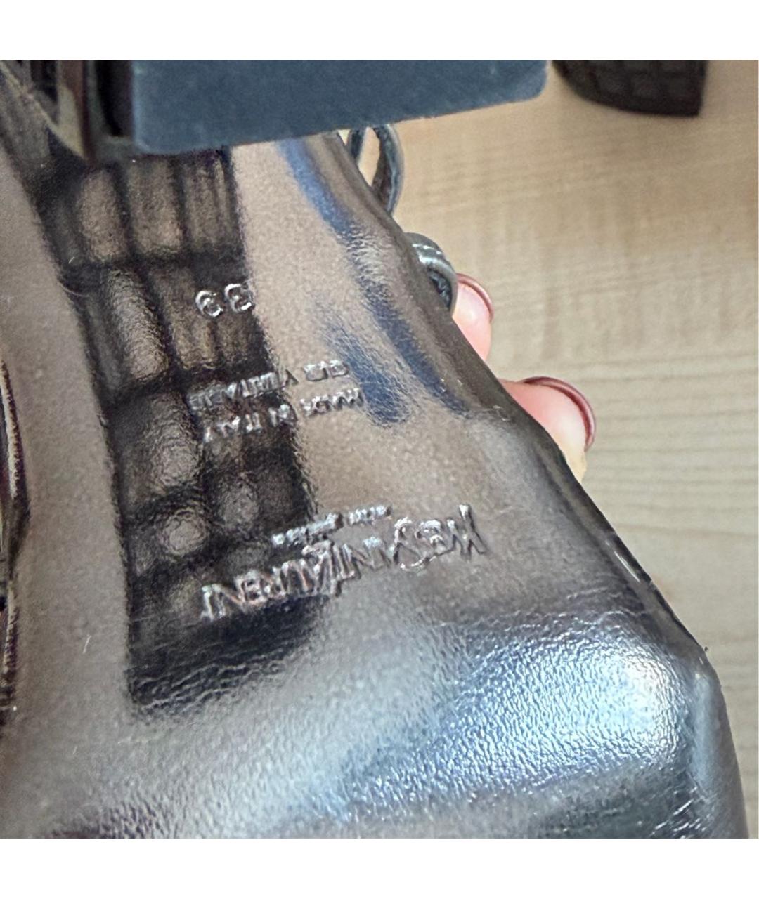 SAINT LAURENT Серебряные кожаные туфли, фото 5