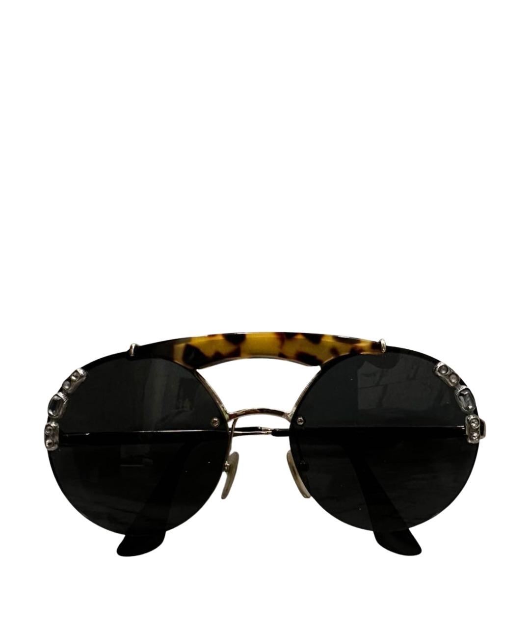 PRADA Черные пластиковые солнцезащитные очки, фото 1