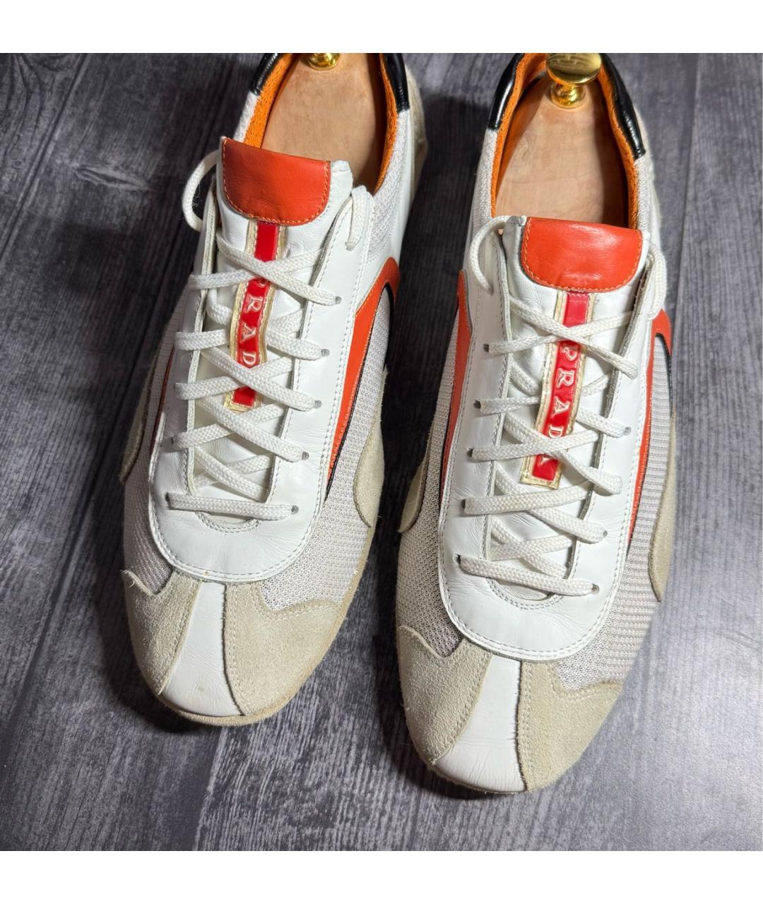 PRADA Серые низкие кроссовки / кеды, фото 2