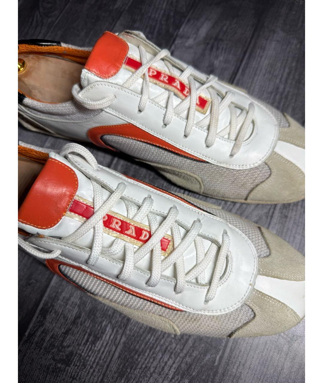 PRADA Серые низкие кроссовки / кеды, фото 7