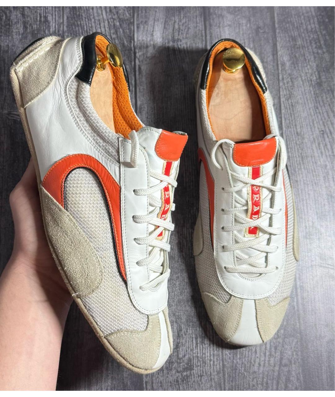 PRADA Серые низкие кроссовки / кеды, фото 9