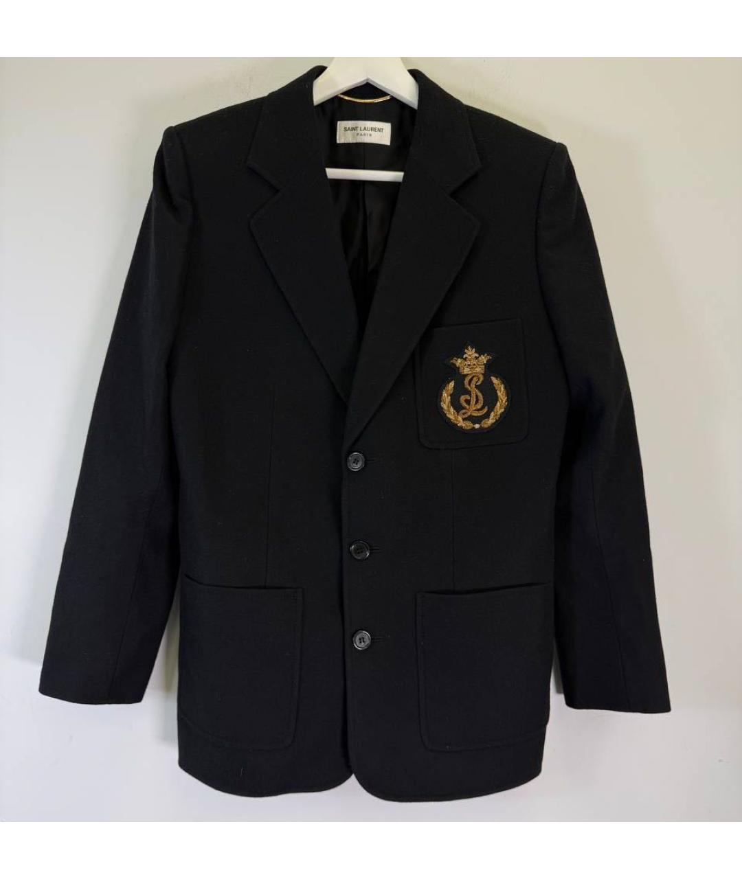 SAINT LAURENT Черный шерстяной жакет/пиджак, фото 5