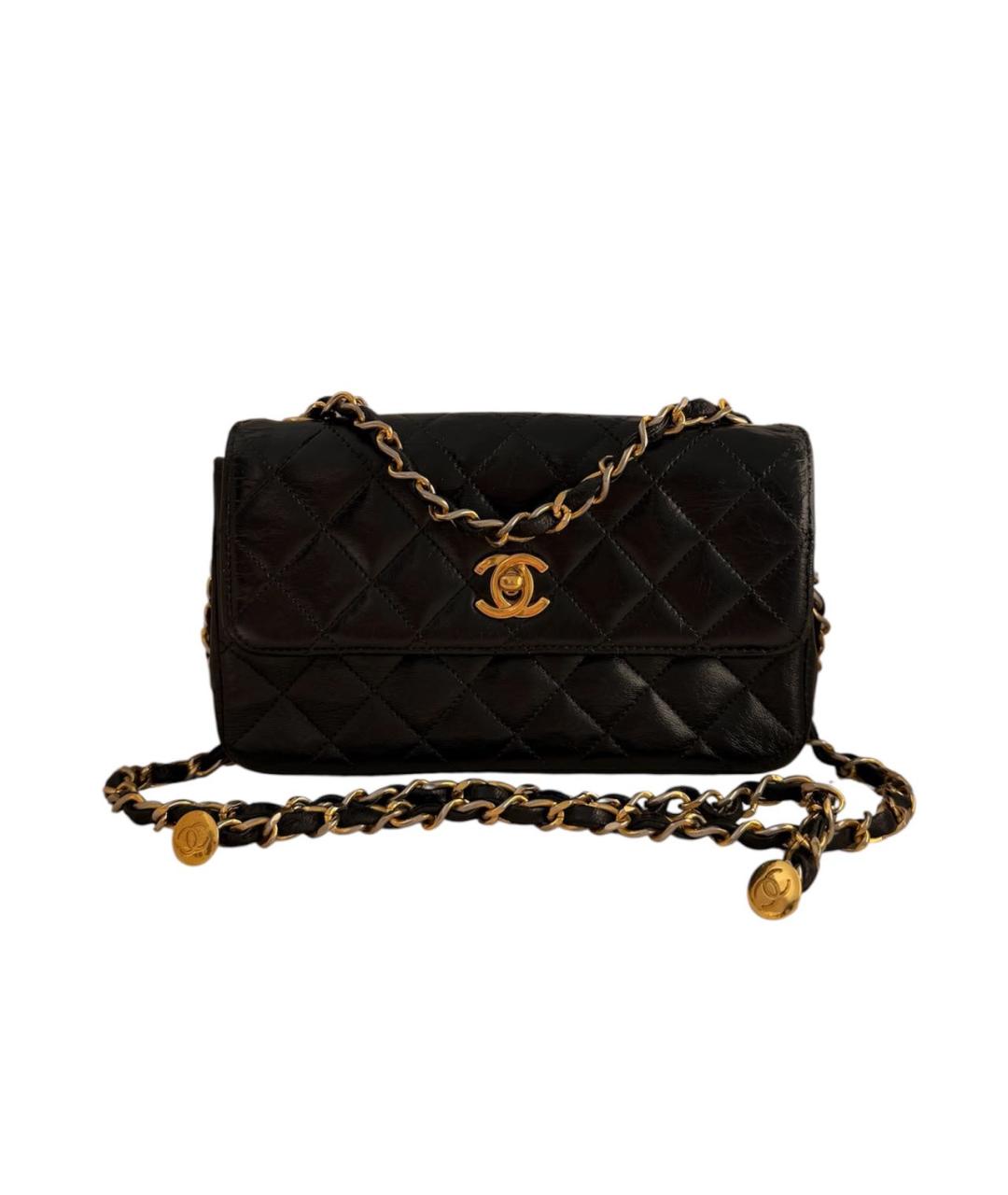 CHANEL Черная кожаная сумка через плечо, фото 7