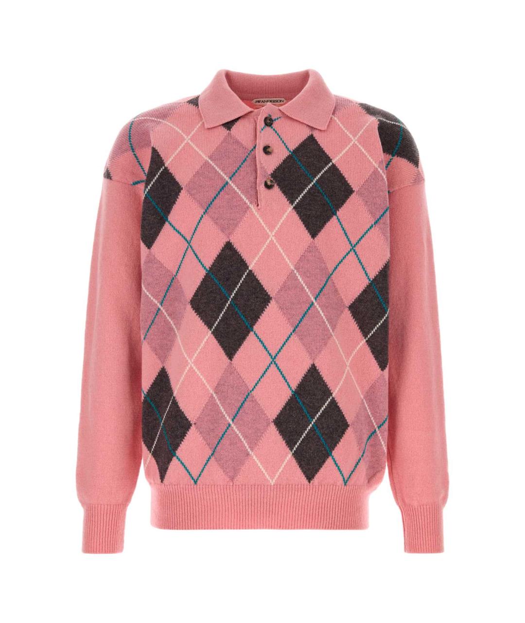 J.W.ANDERSON Розовое хлопко-шерстяное поло с длинным рукавом, фото 1