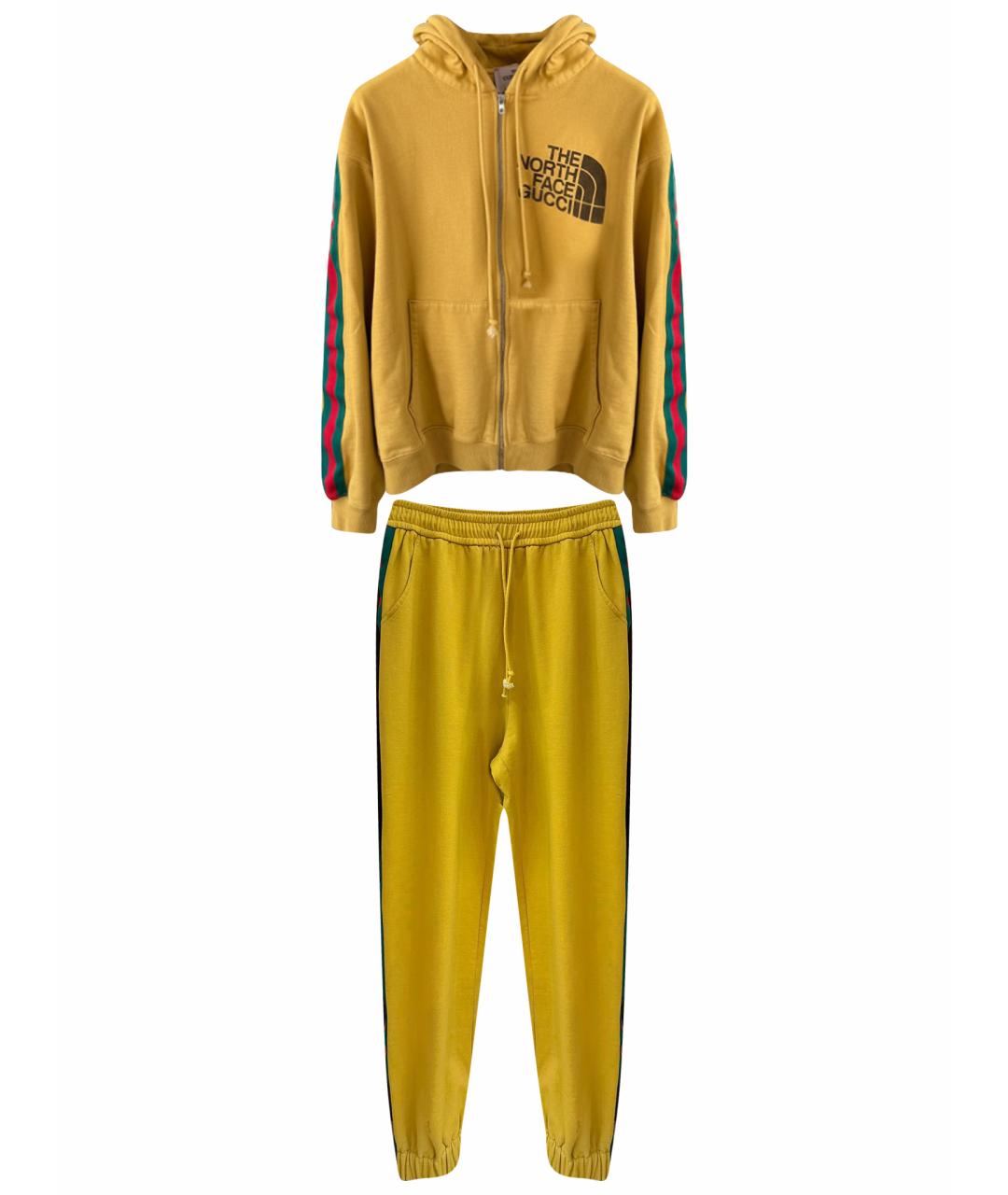 GUCCI Горчичный хлопковый спортивный костюм, фото 1