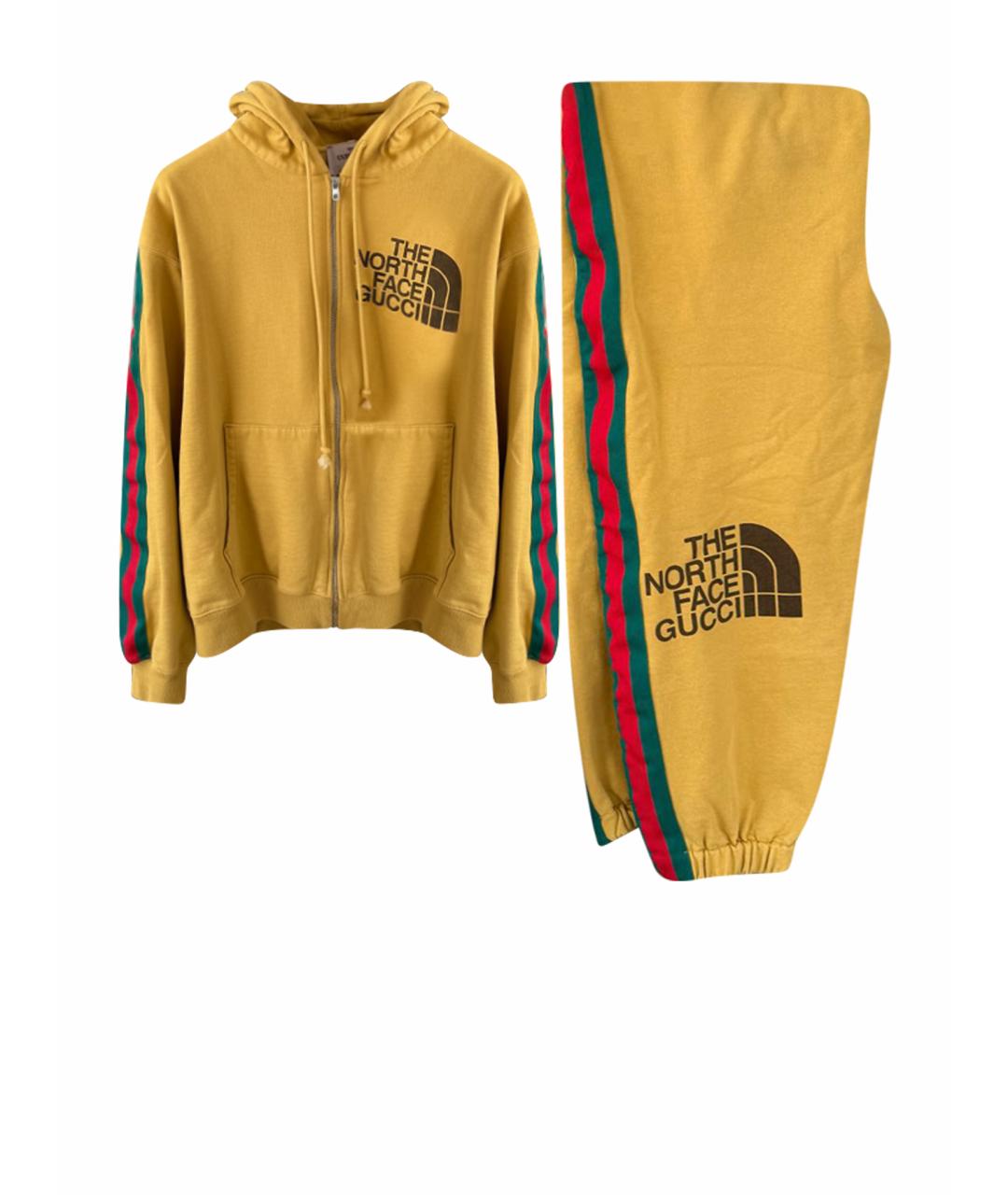 GUCCI Горчичный хлопковый спортивный костюм, фото 7