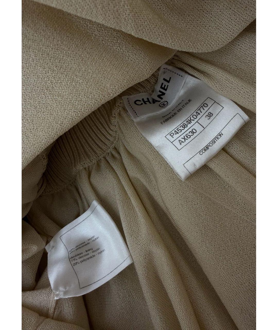 CHANEL Бежевая вискозная юбка мини, фото 4