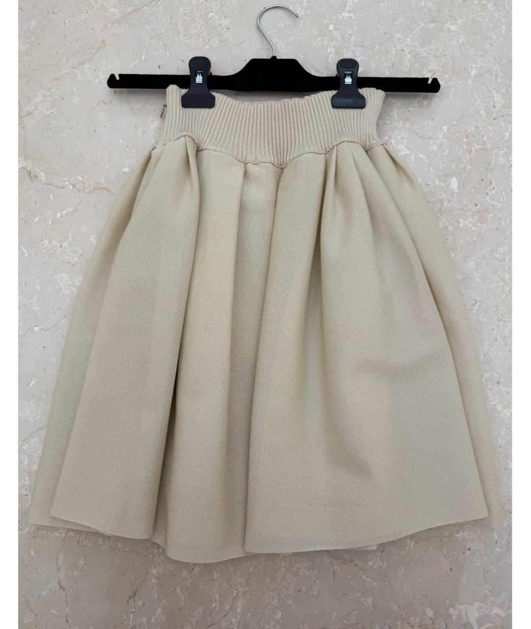 CHANEL Бежевая вискозная юбка мини, фото 2