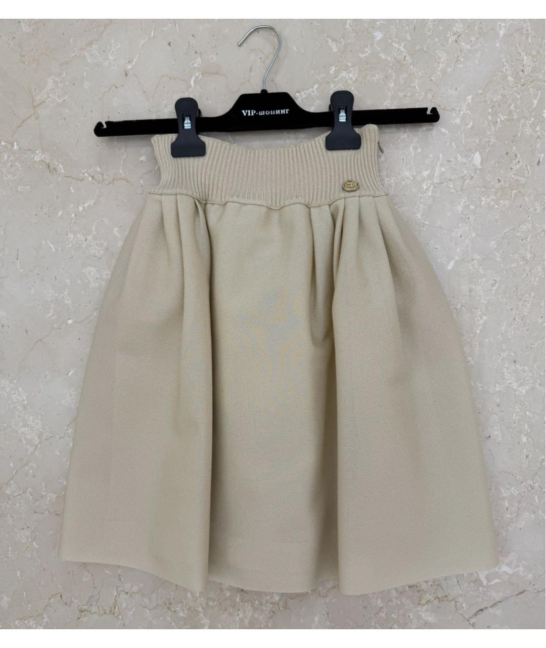 CHANEL Бежевая вискозная юбка мини, фото 6