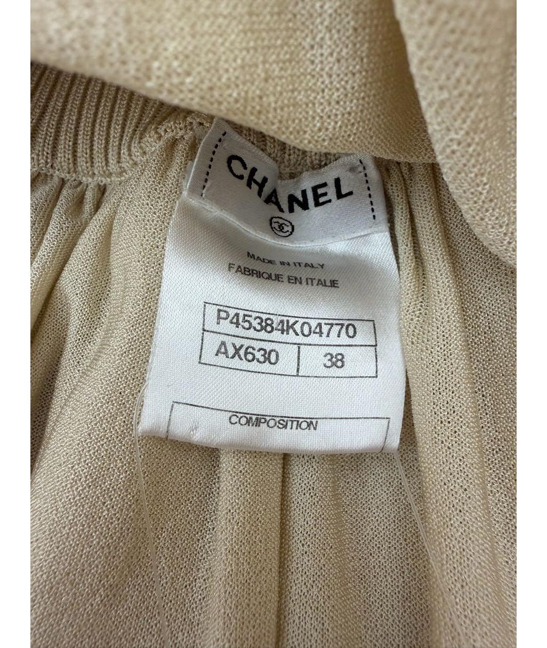 CHANEL Бежевая вискозная юбка мини, фото 3