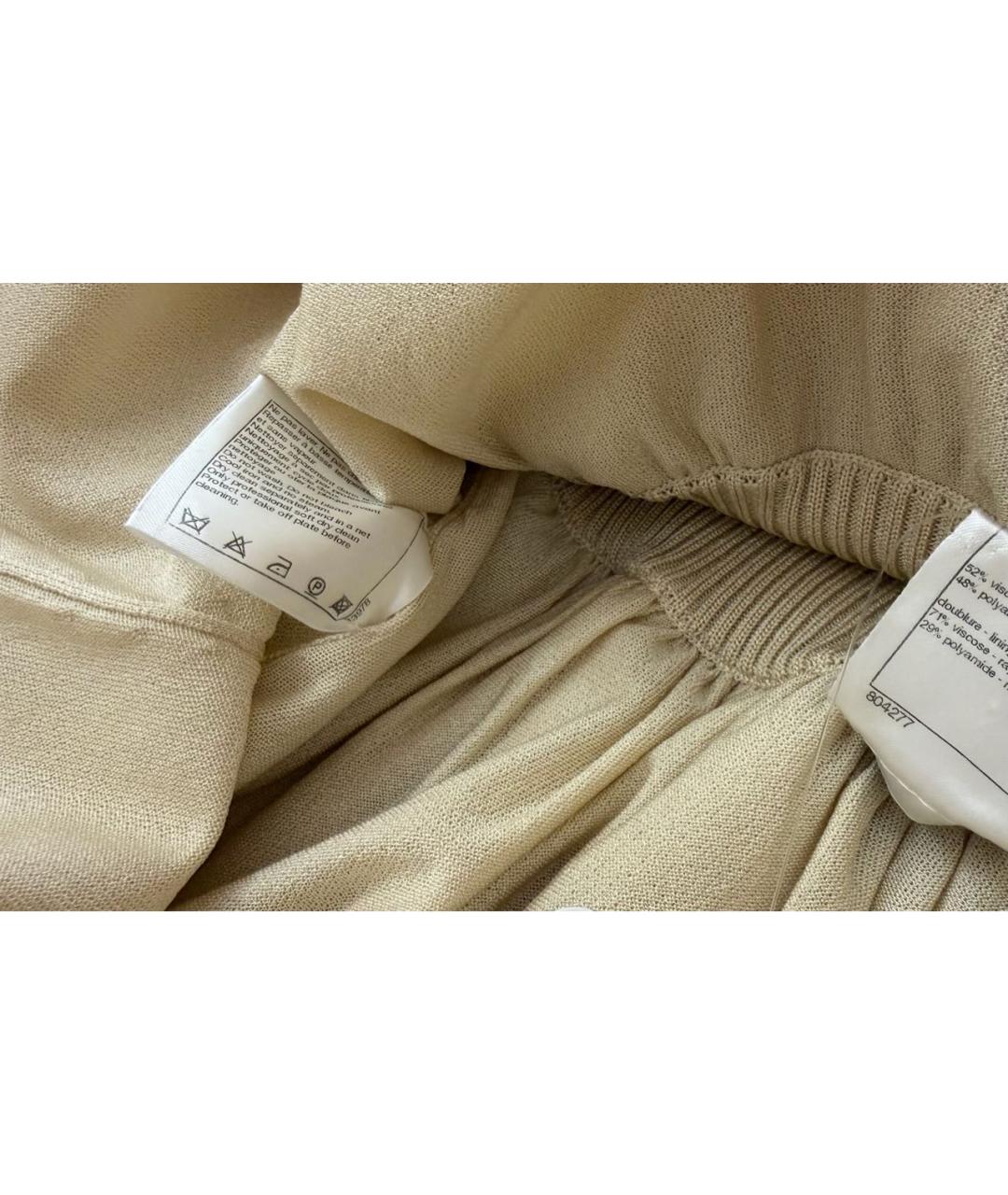 CHANEL Бежевая вискозная юбка мини, фото 5