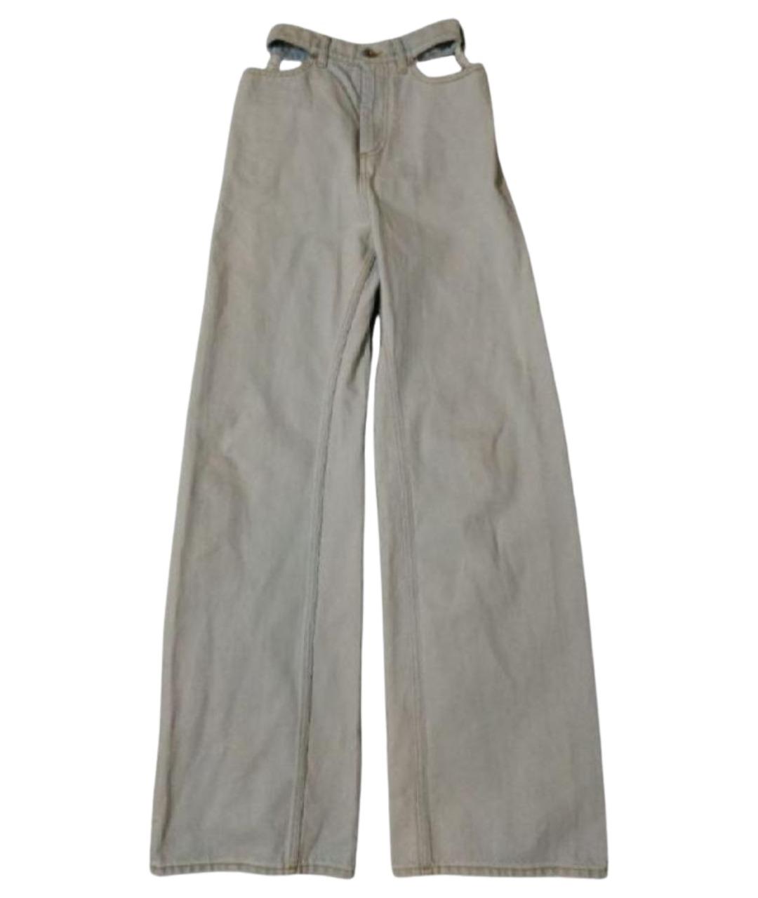 MAISON MARGIELA Серые хлопковые прямые джинсы, фото 1